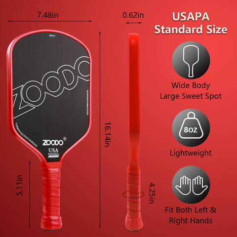 Paleta Zoodo PFX de carbono para pickleball